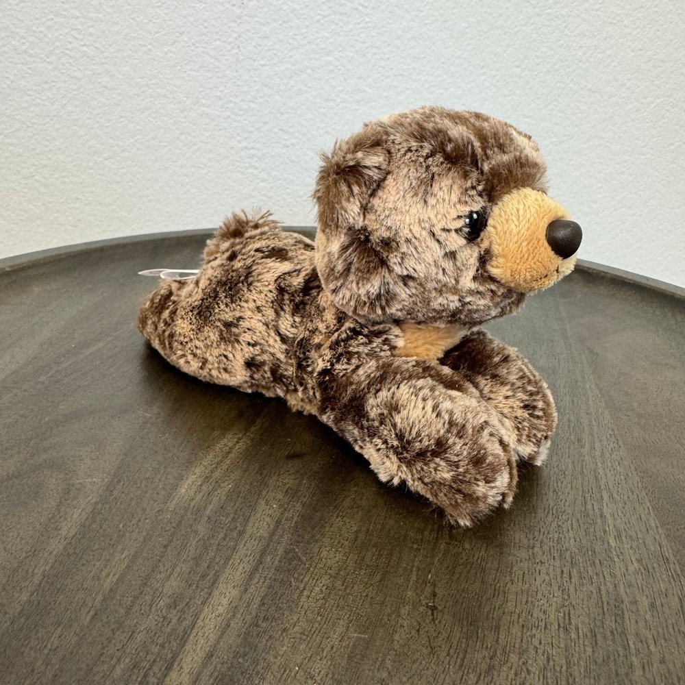 Aurora Plush Brown Bear Cub‎ Lying Down Stuffed Animal Toy Kids